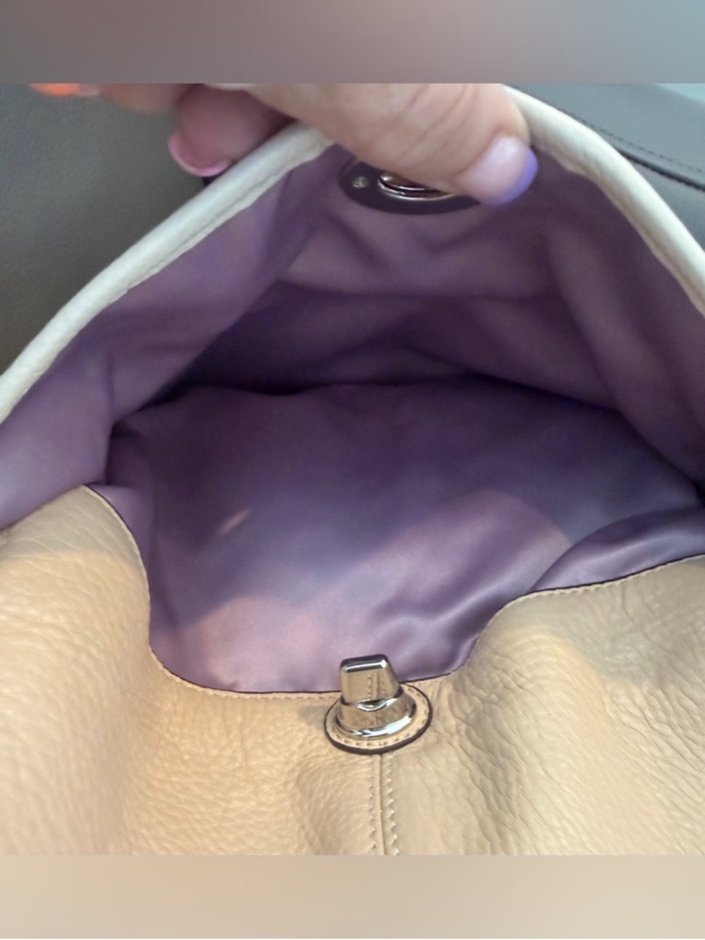 Coach Penelope Beige and Cream Pebbled Leather Crossbody Bag - Picture 5 of 10